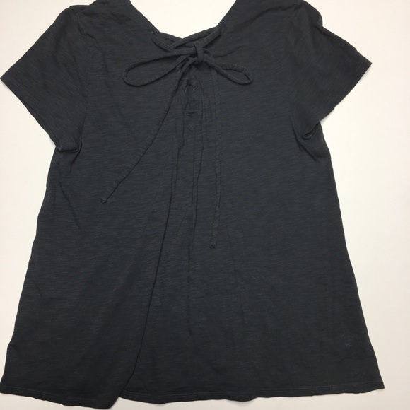 Loft Women's Grey Tie Back Top Size Small - Picture 2 of 6